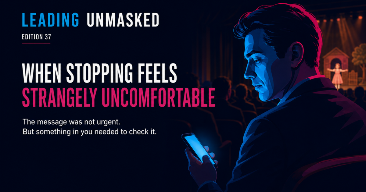 Leading Unmasked, Edition 37: Why you checked your phone during the school play